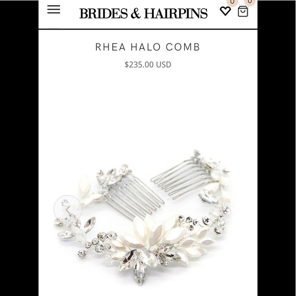 Brides & Hairpins RHEA HALO COMB silver bridal main image 4